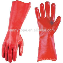 Guantes de guante de PVC rojo